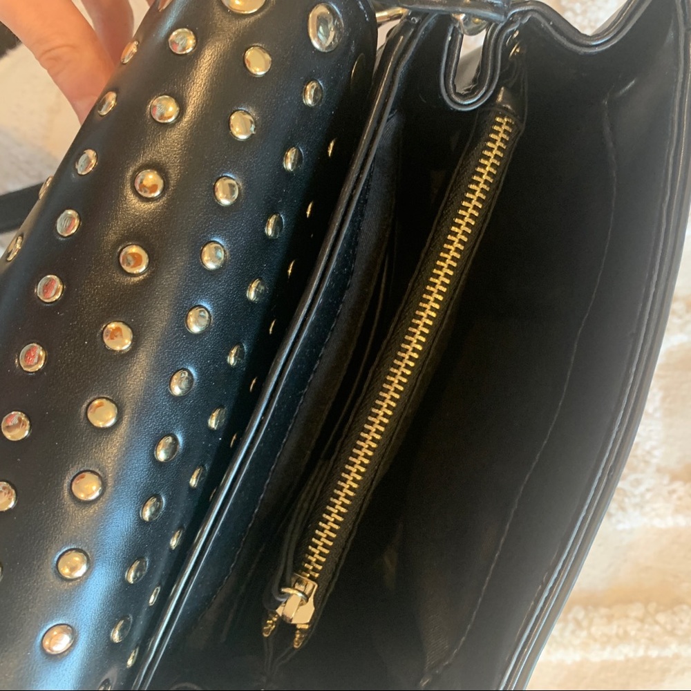 Zara Black Crossbody Bag with Gold Studs - Picture 2 of 2